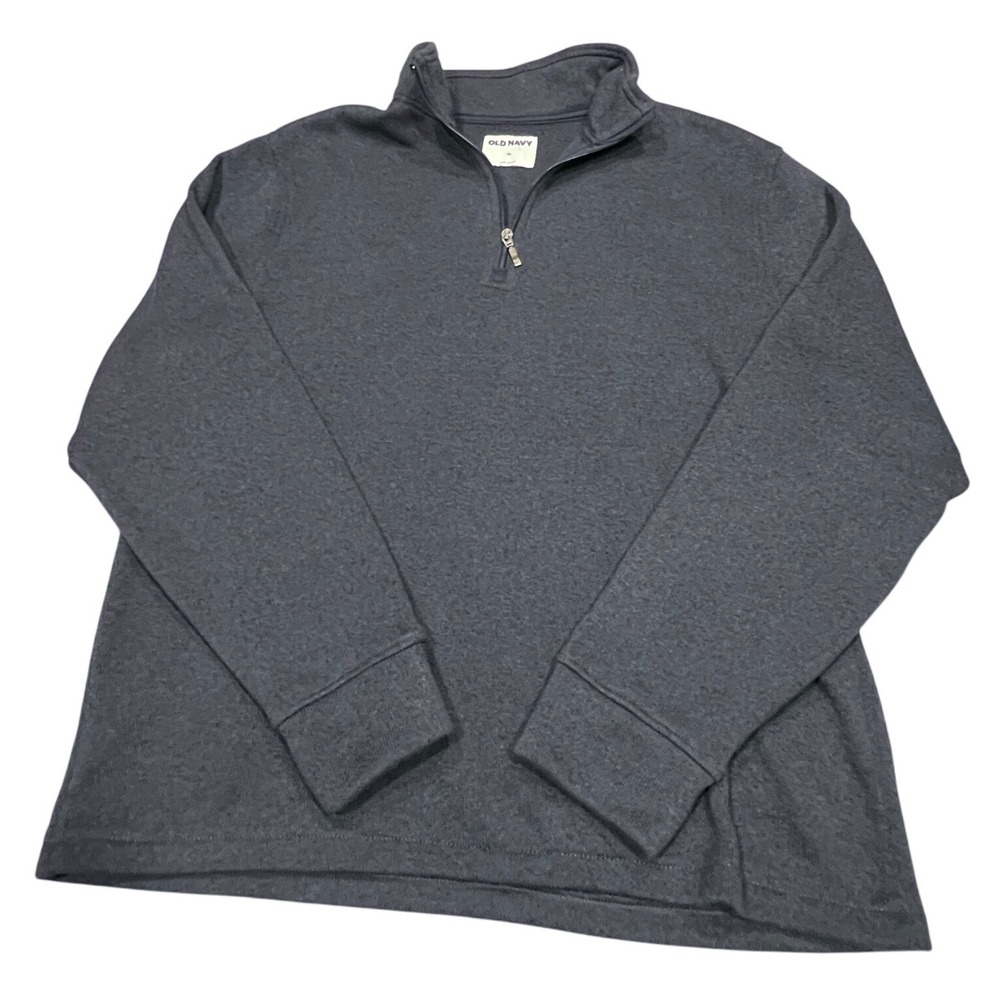 Old Navy Sweater-Fleece Mock-Neck Quarter-Zip Sweatshirt Navy Blue‎ Size XL